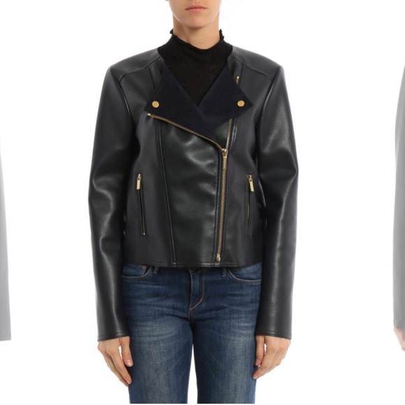 Michael KORS Faux Leather Biker Jacket Size L